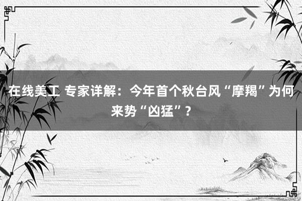 在线美工 专家详解：今年首个秋台风“摩羯”为何来势“凶猛”？