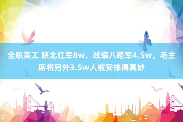 全职美工 陕北红军8w，改编八路军4.5w，毛主席将另外3.5w人被安排得真妙